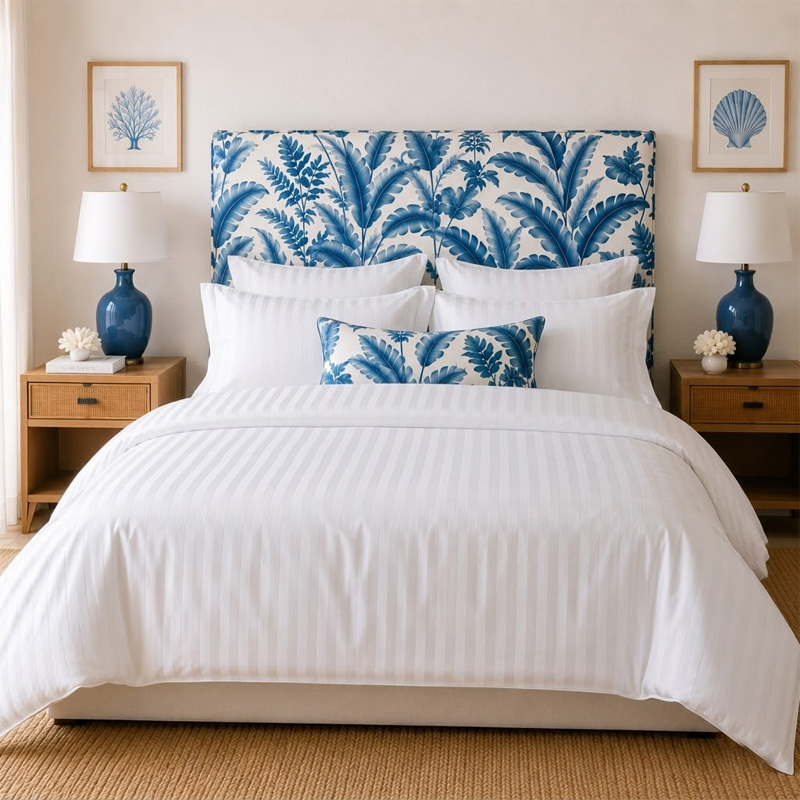Σεντόνι Σούπερ Υπέρδιπλο (300x300) Sateen Stripe 1εκ Βαμβακοσατέν 310 Κλωστών Apollon