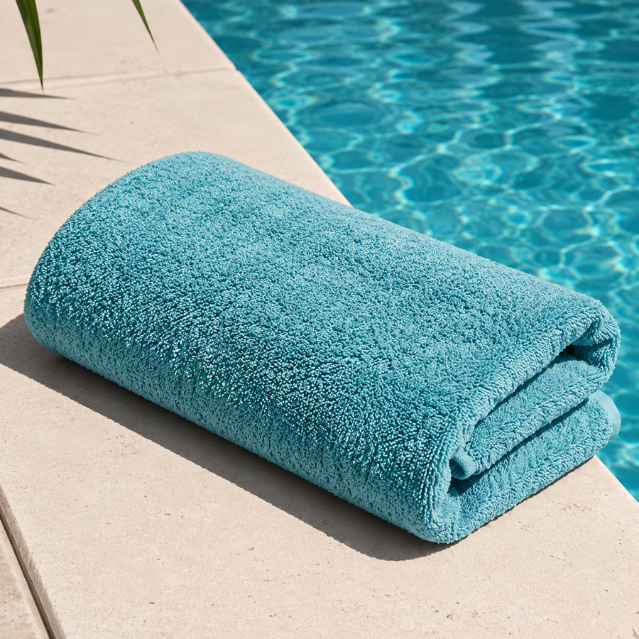 Πετσέτα Πισίνας-Spa-Παραλίας (80x180) Chlorine Resistant 100% Βαμβάκι 450γρ Beach Towel Aqua