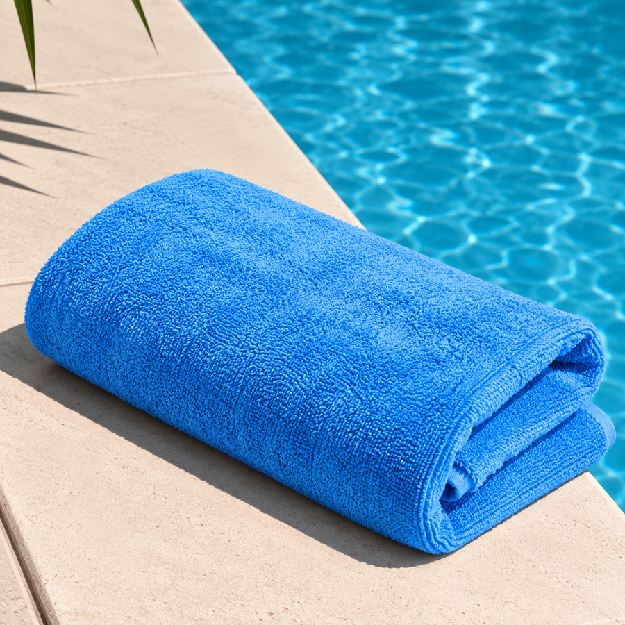 Πετσέτα Πισίνας-Spa-Παραλίας (80x160) Chlorine Resistant 100% Βαμβάκι 450γρ  Beach Towel Sky Blue