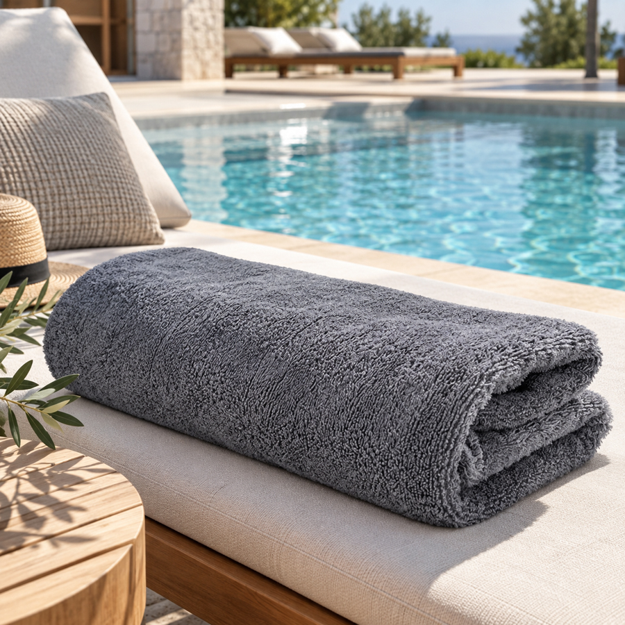 Πετσέτα Πισίνας-Spa (80x160) Chlorine Resistant 100%Βαμβάκι 420γρ Saint Tropez Grey